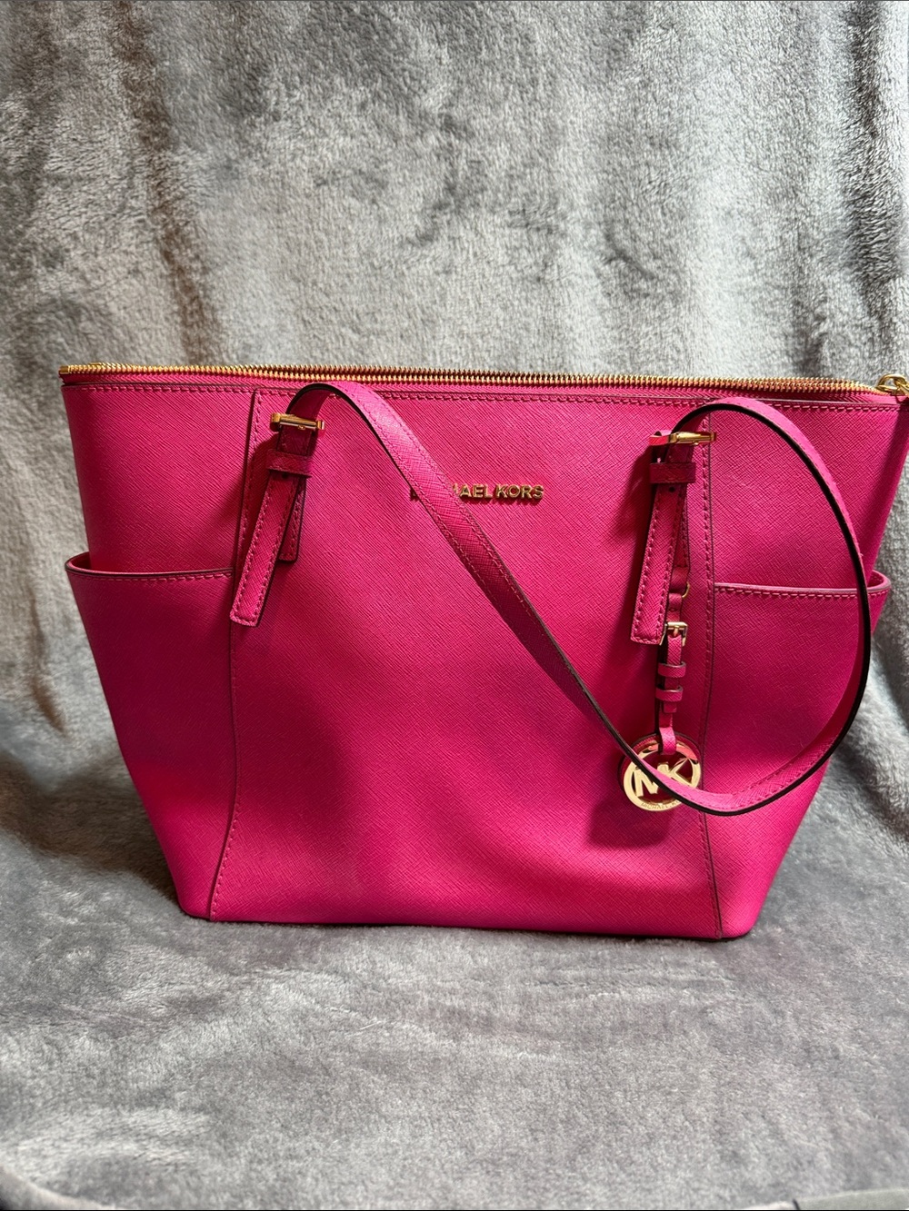 Michael Kors Hot Pink Saffiano Leather Tote